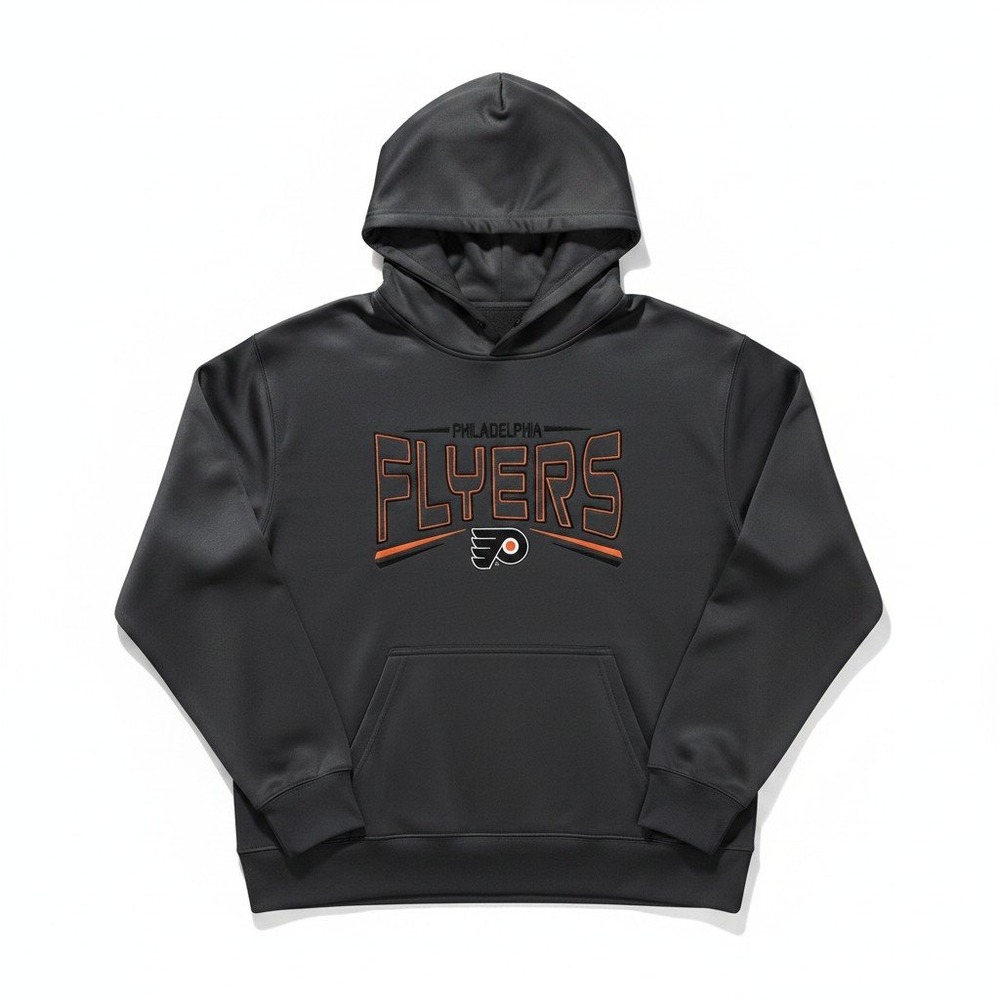 CI Sport Philadelphia Flyers Hoodie (Performance Fleece Graphic) Charcoal Large